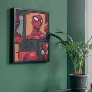 Spider Man - Face Collage Poster Size A3 and A4